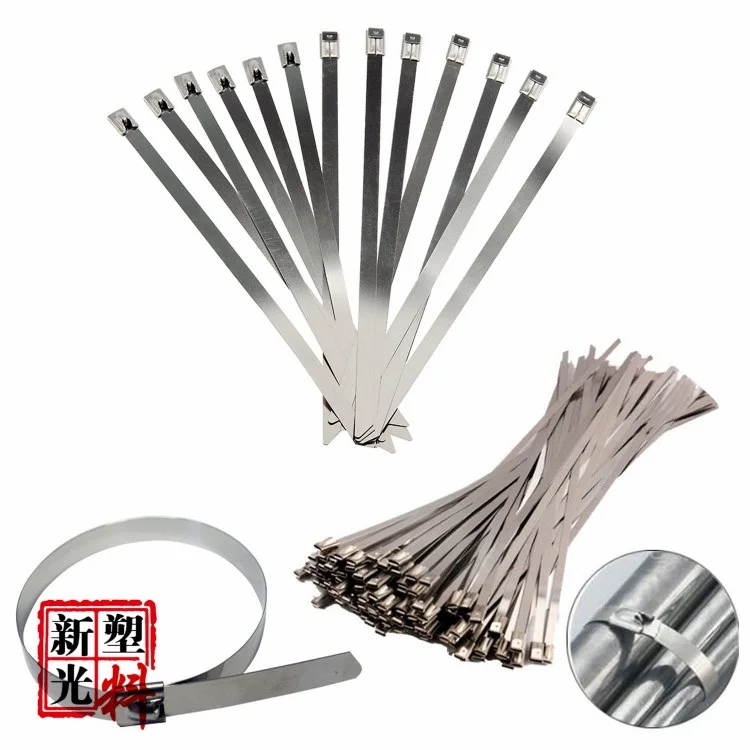 XINGO Size: 4.6*100mm-600mm Thickness 0.25mm Stainless Steel Metal Cable Ties 10Pcs/Lot for 201 Texture Free shiping | Обустройство