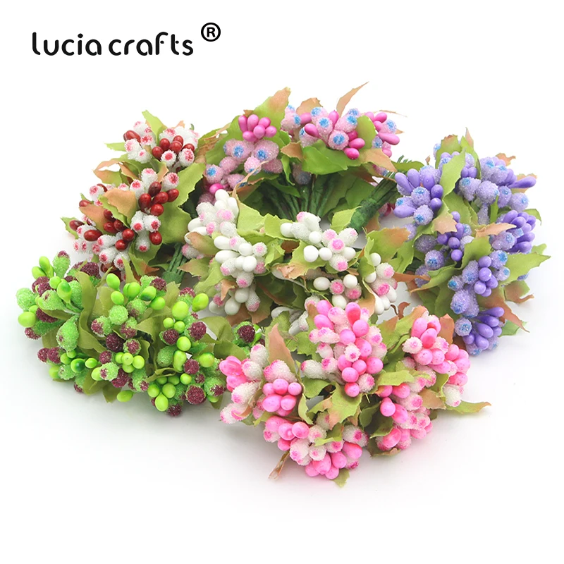 Lucia crafts 10 шт/Букет около 8 см ягодные искусственные тычинки букет цветов украшение