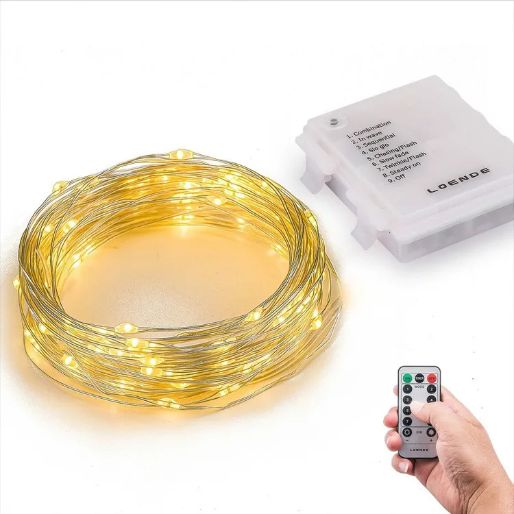 LED light Strip10M battery box string eight functions with remote waterproof lights | Освещение