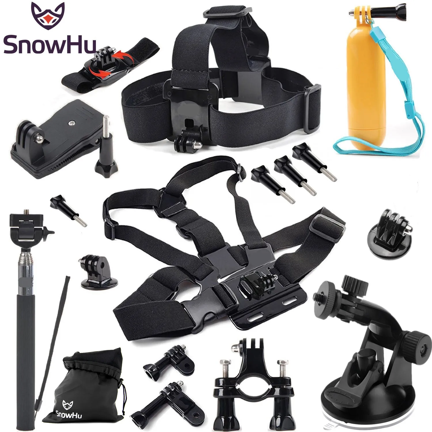 Аксессуары snowhu для GoPro набор Плавающий поплавок палка монопод ручная головка грудь для Go pro Hero 8 7 6 5 4 3+ xiaomiyi камера GS07