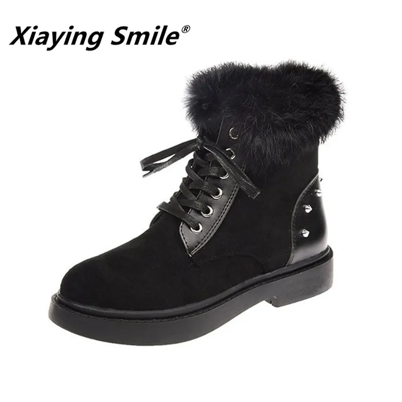 Xiaying/Smile женские ботильоны теплые хлопковые ботинки короткие прочные с