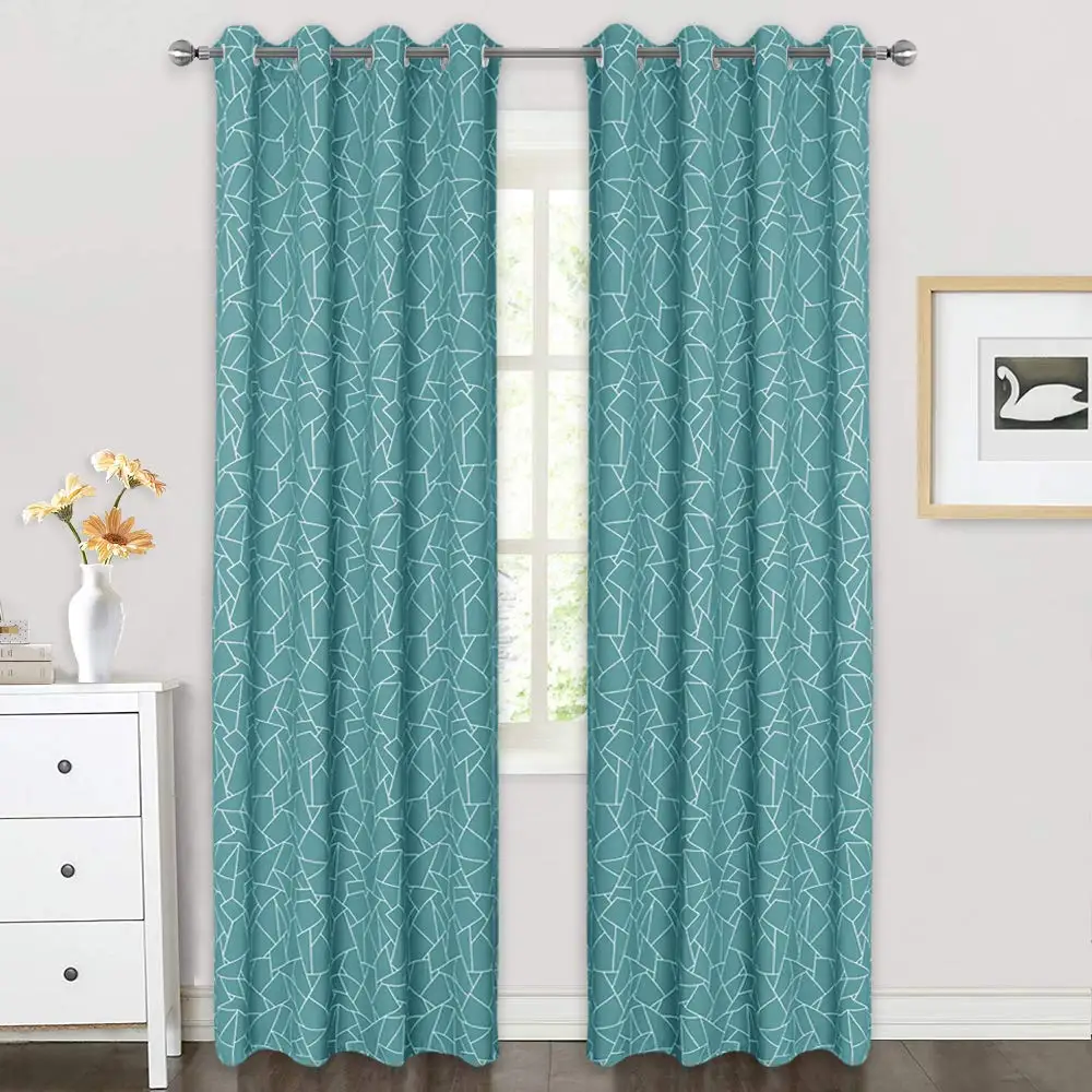 Turquoise Европейский стиль, закрытые занавески для детской, подарок, широко сочетающиеся с геометрическим узором, занавески для украшения дома и офиса - Цвет: Turquoise