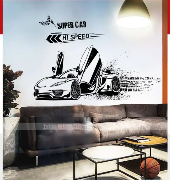 Для творческих личностей спорт автомобильный стикер Гостиная студия диван