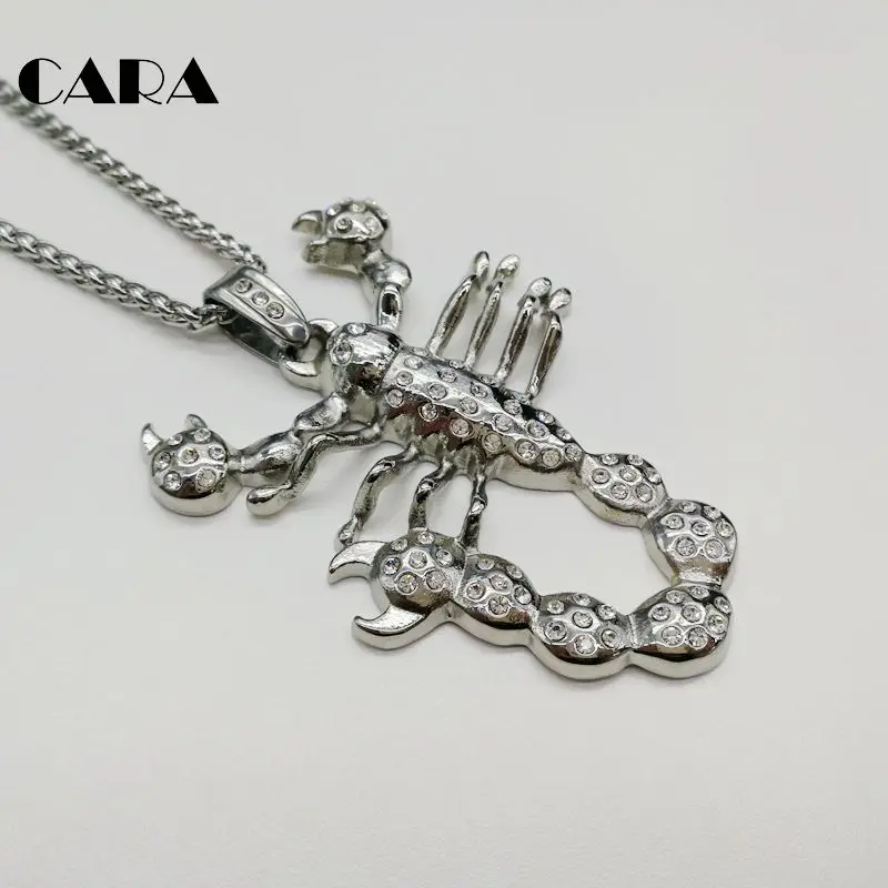 Cara новый золотой цвет полный AAA CZ камни Большой Скорпион ожерелье покрытием 316L