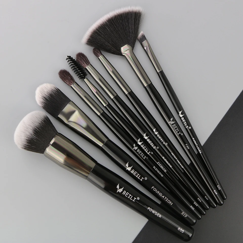 Набор кистей для макияжа BEILI Professional набор из козьей шерсти смешивания мягких