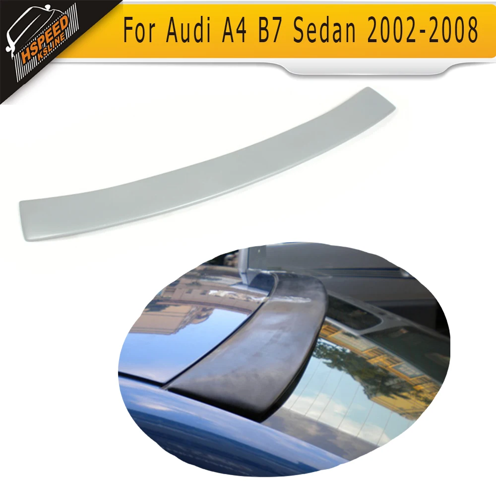 Серый задний спойлер из искусственной кожи для Audi A4 B7 Sedan 2002 2008|rear roof spoiler|roof spoilercar