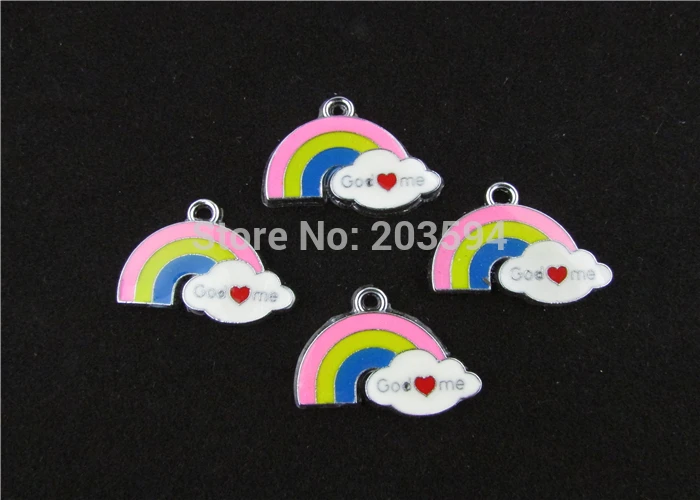 

AE131 20 шт. смешанный эмалевый сплав радужные Подвески DIY ювелирные изделия фурнитура 19x27 мм