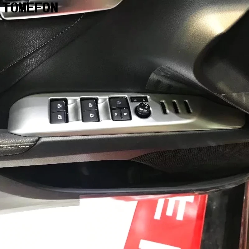 TOMEFON для Toyota Camry XV70 2017 2018 LHD ABS матовое углеродное волокно Окно Зеркало Регулировка