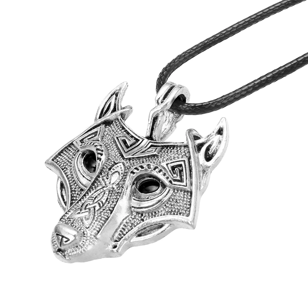 Ожерелье с подвеской в виде головы животного винтажное ожерелье волка для