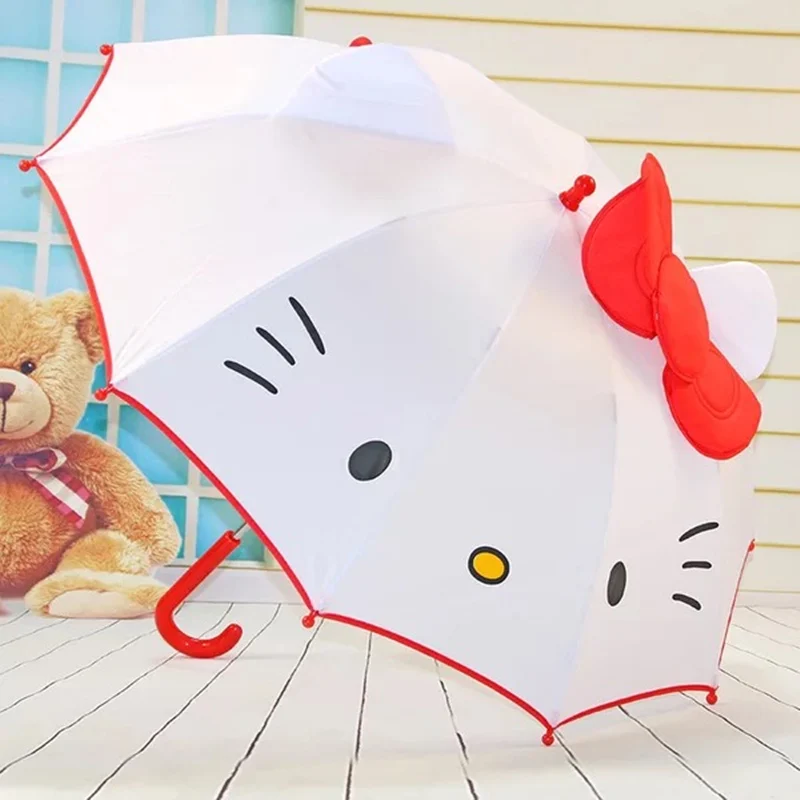Hot Lovely Cartoon Hello Kitty Children Anime Umbrella for Kids Girl Cute Baby Student White Free Shipping | Дом и сад