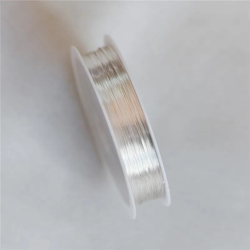 silver Позолоченная/Посеребренная Медная проволока, ювелирные изделия tarnish Crafting wire wrafting принадлежности, 0,3 мм-1 мм(18-28 калибр)(# GB-455 - Цвет: silver