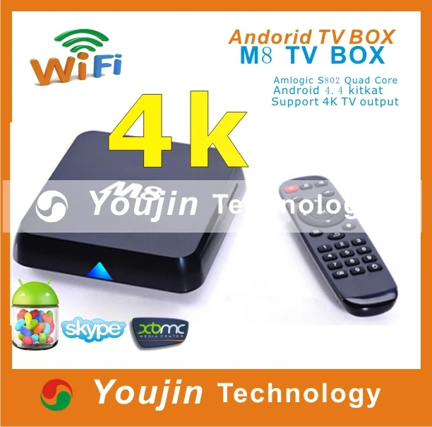 M8 Amlogic S802 Quad Core Cortex-A9 2.0Ghz Android 4.4 TV BOX 4K