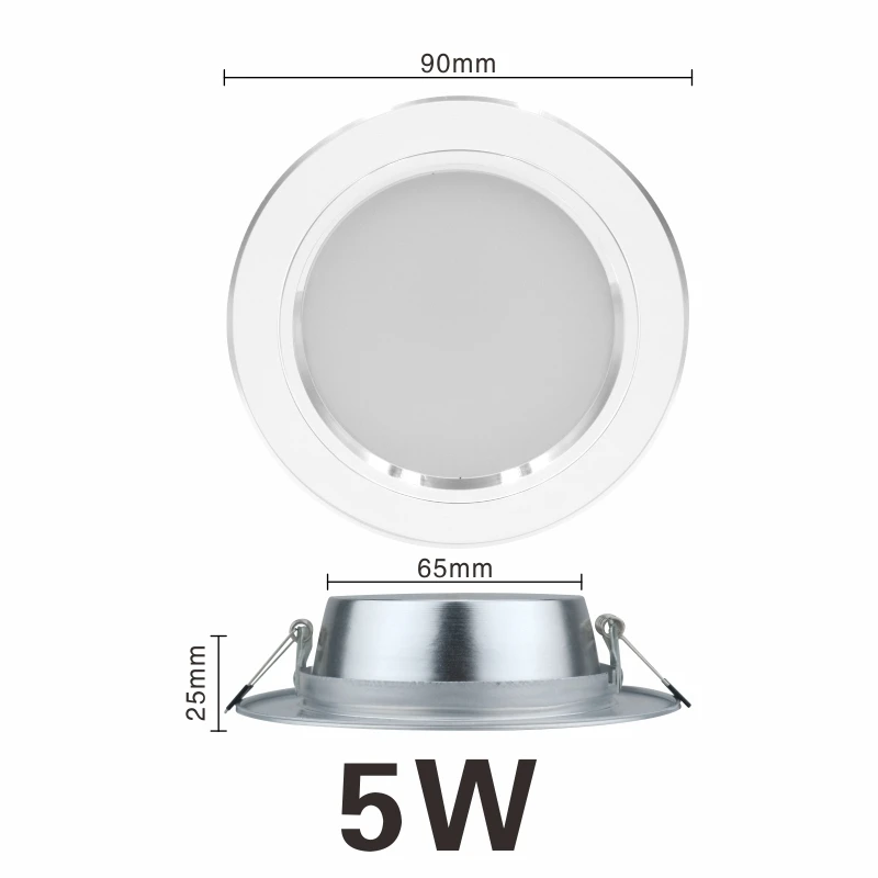 5W 220V Светодиодный светильник 5 Вт, 9 Вт, 12 Вт, 15 Вт, 18 Вт, AC 220 В, 230 В, 240 в, светодиодный потолочный светильник для ванной комнаты, светильник для гостиной, домашнее Внутреннее освещение - Испускаемый цвет: 5W 220V