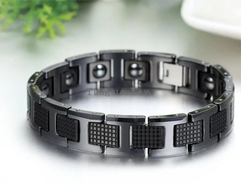 Wholesale Jewelry Black Germanium Health Magnetic Therapy Radiation Fatigue Bracelets Tungsten Bracelet Men bracelet pulsera | Украшения и