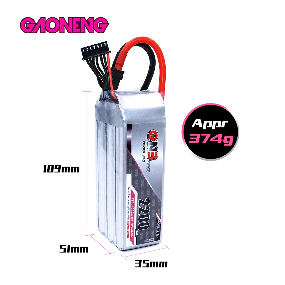 Литий полимерный аккумулятор Gaoneng GNB 2200 мАч 6S1P 22 2 в 120C/240C с разъемом XT60 для FPV дрона