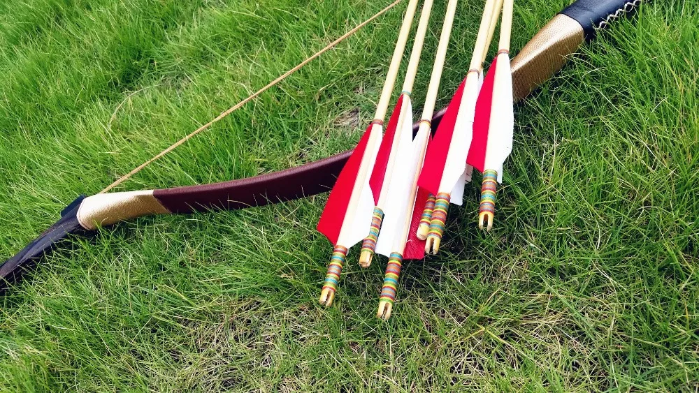 Популярный комплект с длинным бантом! Традиционный длинный лук для стрельбы из