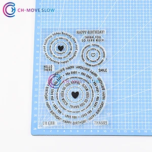 only stamp 1 CH праздничные круглые поговорки металлические режущие штампы и штампы DIY Скрапбукинг трафарет для открыток бумажное ремесло ручной работы - Цвет: only stamp 1