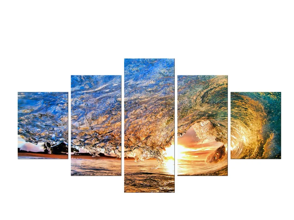 5 штук Бесплатная доставка Современный пейзаж живопись на холсте HD ландшафт с
