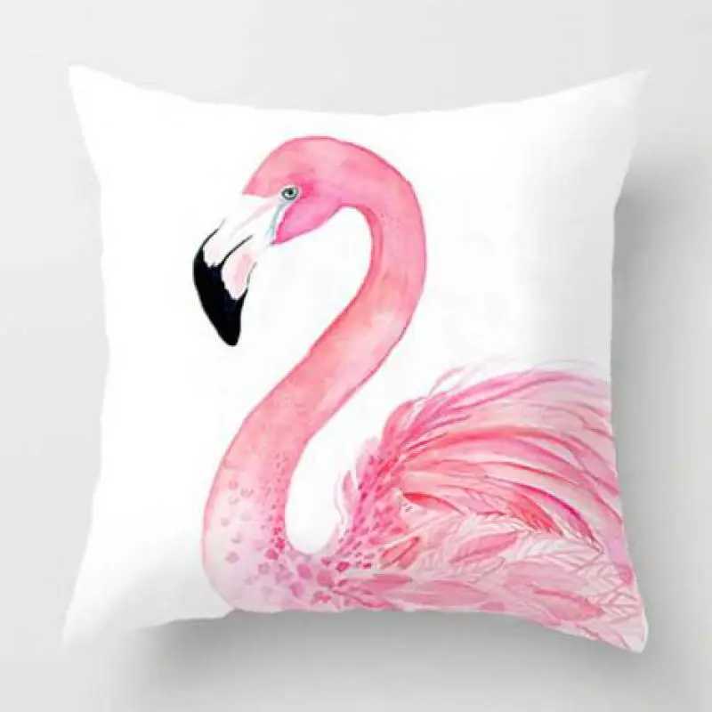 Розовая Подушка с фламинго садовый цветочный принт мягкая плюшевая ткань Almofadas
