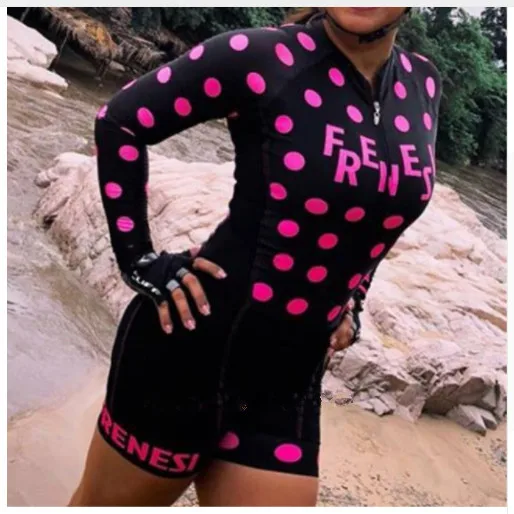 Pro Team триатлон костюм женский с длинным рукавом Велоспорт Джерси Skinsuit комбинезон Майо Велоспорт Ropa ciclismo набор гель
