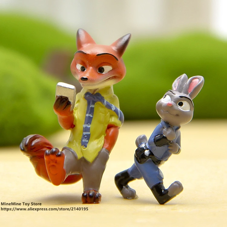 DISNEY Zootopia Ник лиса Джуди Кролик 3 4 см фигурка героя коллекция кукол из ПВХ игрушки