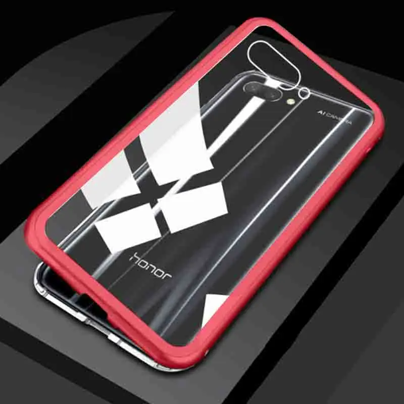 Магнитный адсорбционный металлический чехол для Huawei Honor 10 Lite Coque Funda магнит закаленное стекло задняя крышка на Honar Honer 10 Light
