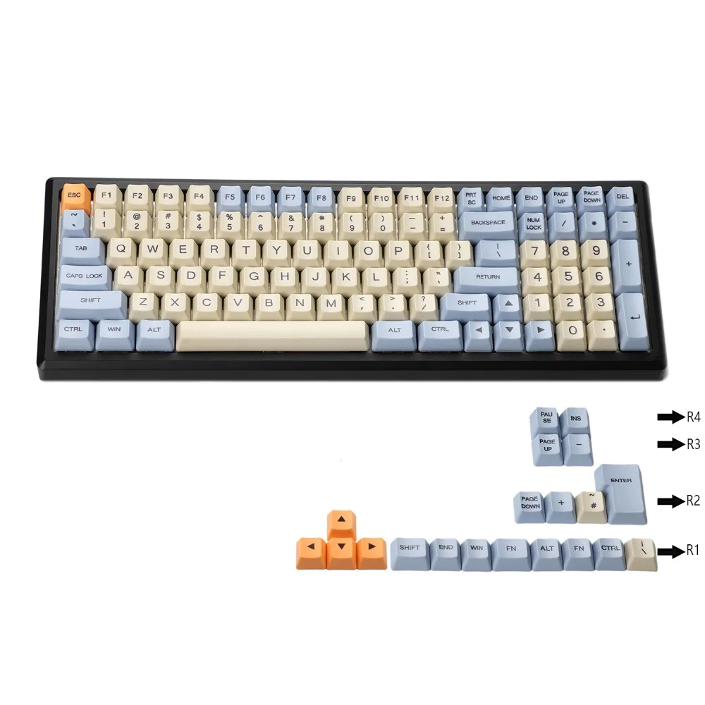 

YMDK Dye Sub 96 84 ANSI ISO Keyset OEM Thick PBT Mac Keycap For MX Mechanical Keyboard Melody 96 KBD75 FC980M Keychron