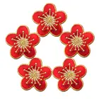 5 шт., вышитые патчи с цветком сливы