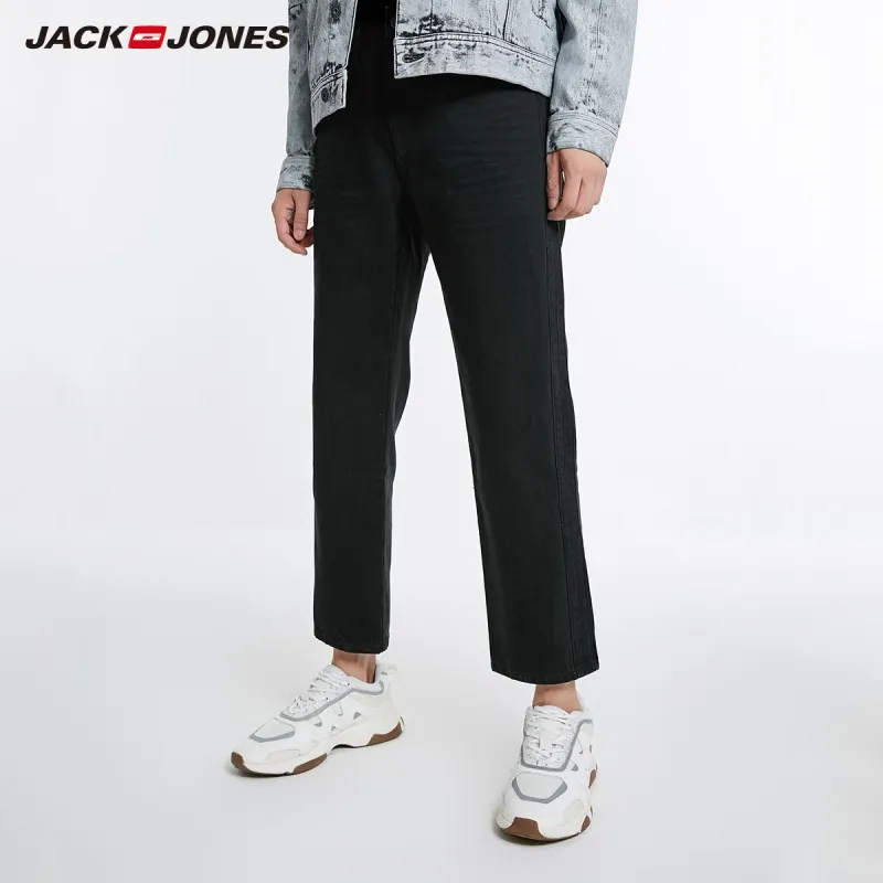Muzhskie Pryamye Dzhinsy Jackjones Svobodnye Ukorochennye Chernye Dzhinsy Muzhskaya Odezhda J 218332608 Muzhskie Dzhinsy Aliekspress