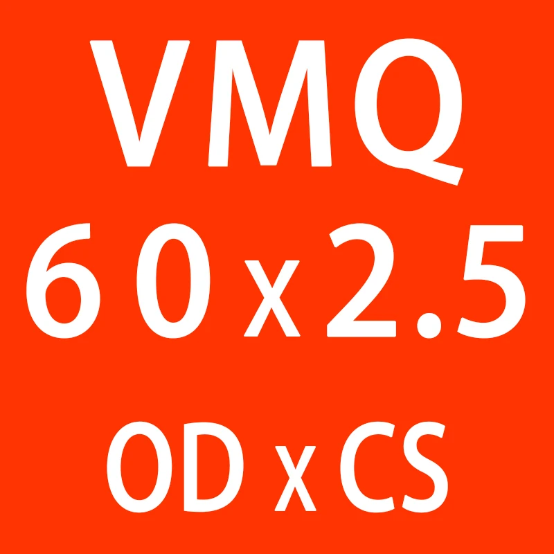 Красное Силиконовое кольцо/VMQ уплотнительное кольцо 2,5 мм толщина OD 60/75/150*2,5 мм резиновое уплотнительное кольцо уплотнительные кольца VMQ Водонепроницаемая шайба - Цвет: OD60mm