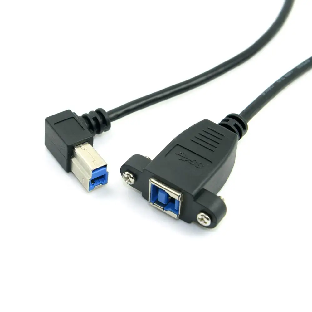 Черный USB 3 0 USB3.0 крепление на заднюю панель B Тип Женский правый угловой 90 градусов