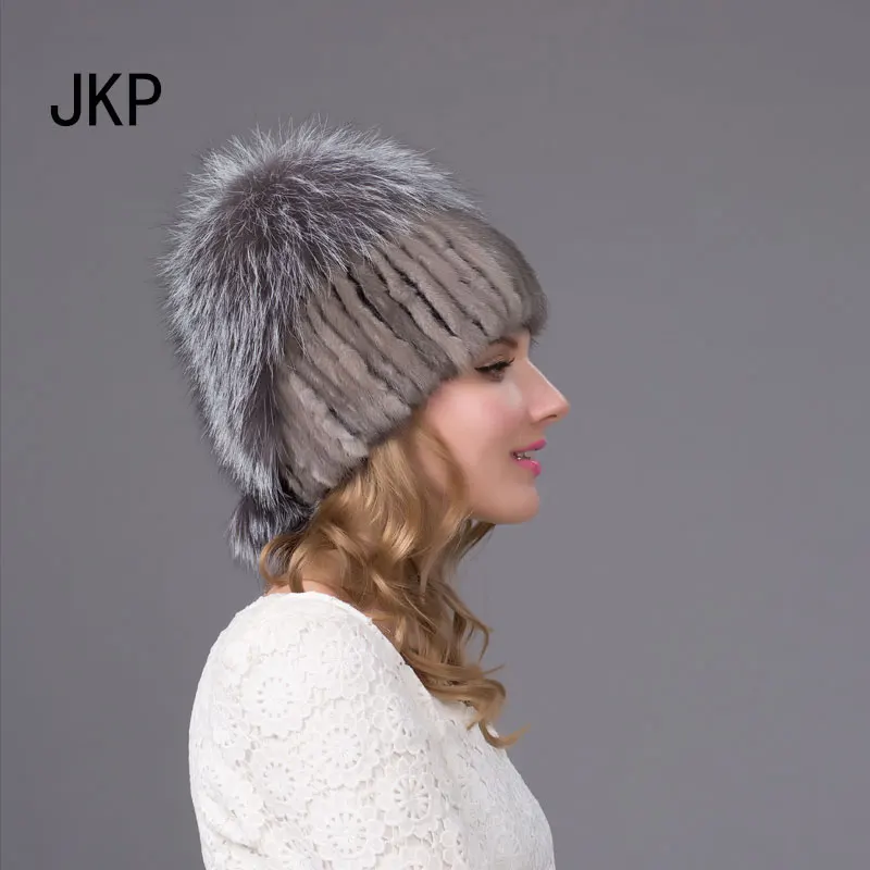 Российские зимние шапки для женщин натуральная норковая меховая шапка с цельным