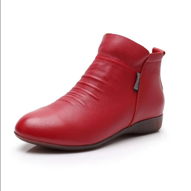Женские ботильоны из натуральной кожи женские ботинки осенне зимняя обувь