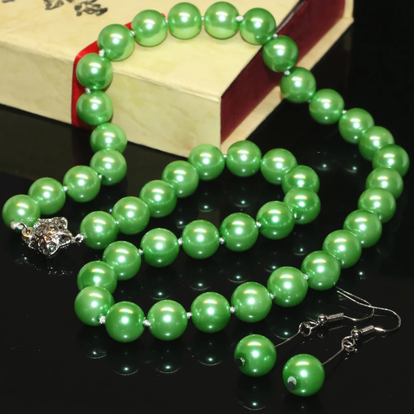 

Ожерелье и серьги женские круглые с искусственным жемчугом, 10 мм, 18 дюймов