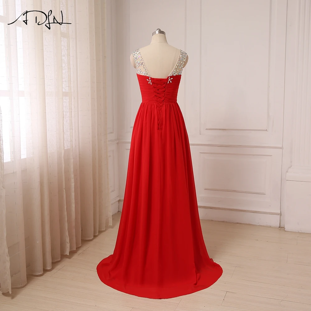 ADLN горячая распродажа дешевые красные вечерние платья с коротким рукавом