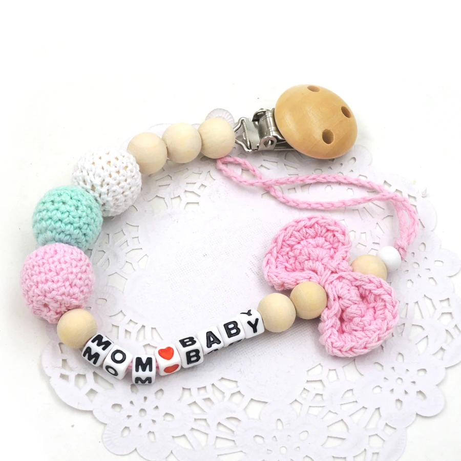 Новое поступление деревянные бусы галстук бабочка персонализированные соску