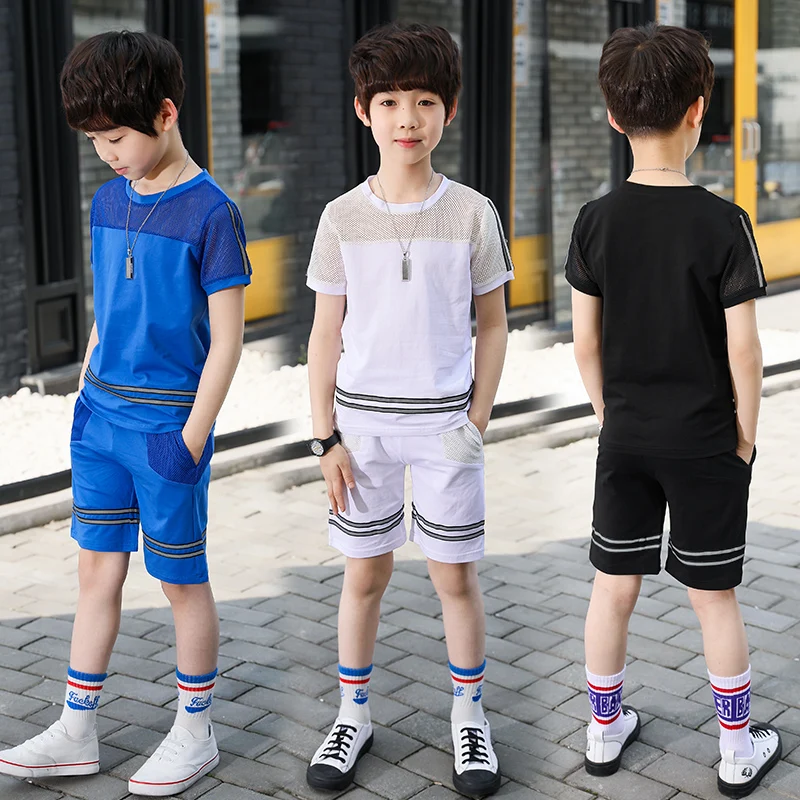 Children's Clothing Boy Summer Suit 2019 New Sports Clothes Big Children Short Sleeves Tide | Детская одежда и обувь