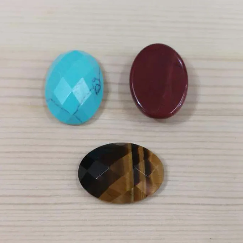 Оптовая продажа граненых бусин из натурального камня 13x18 мм Овальный Кабошон для