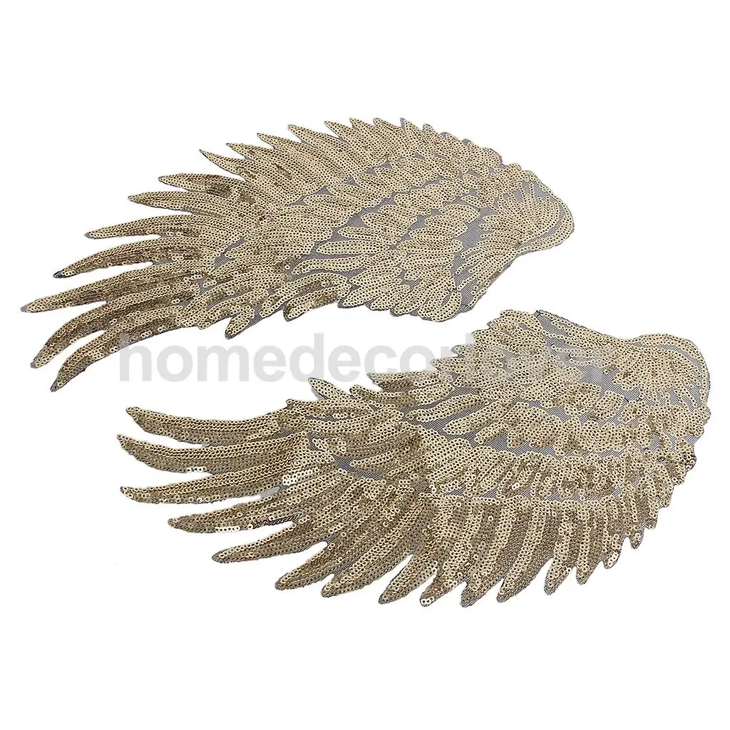 1 пара большая вышитая ткань с перьями Angel WingNew нашивка аппликацией аксессуары для