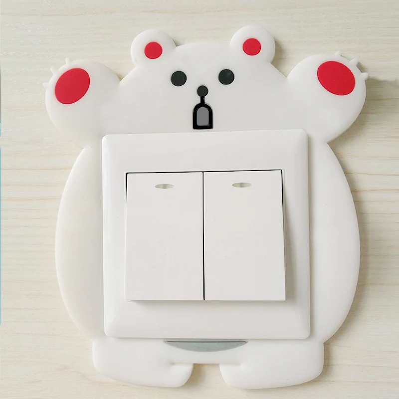 Модные креативные милые светящиеся настенные наклейки 1 шт. на розетку питания
