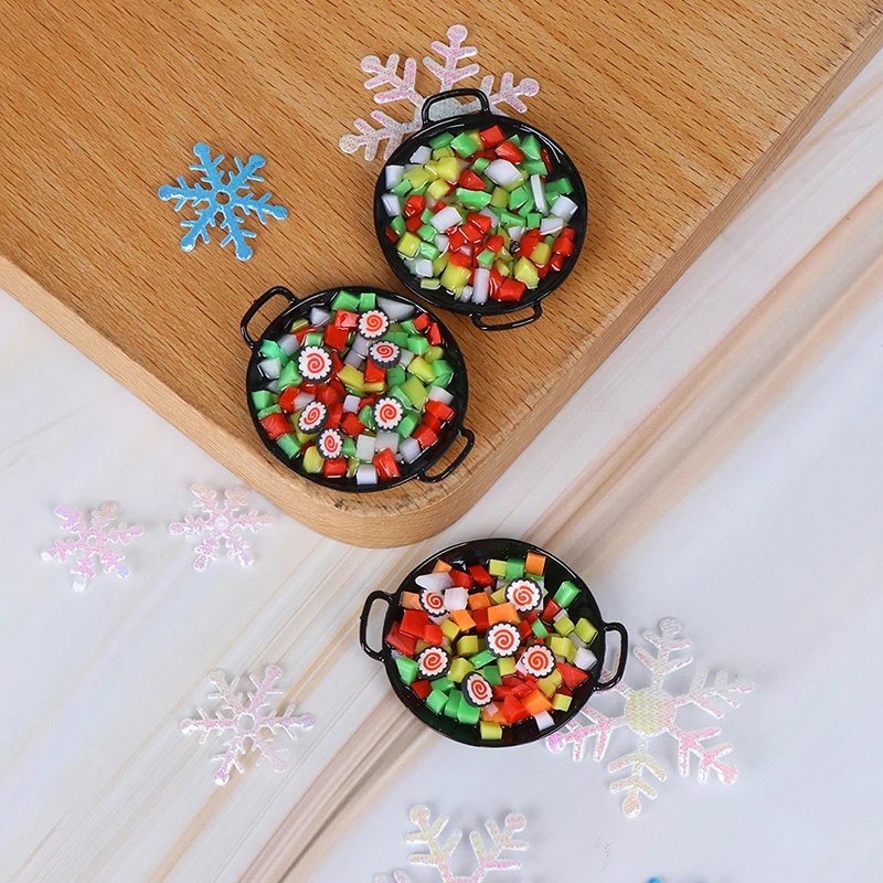 1:12 Dollhouse Miniature Mini Wok Meal Sushi Vegetables Candy Food Kitchen Toy For dollhouse Kids Gift