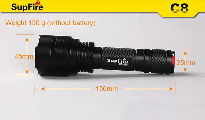 Supfire C8 R5 Cree XPE светодиодный фонарик 5 моделей лампа Lanterna тактический