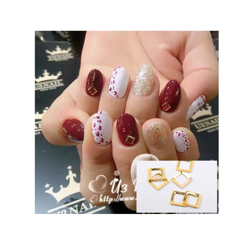 1 комплект Nail Art колесо металла с золотыми заклепками треугольник круглая