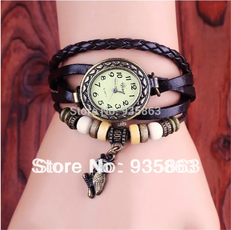 Wholesale Womens Leather Strap Wristwatch Vintage Bracelet Watch Clock Online Sale For Cheap VIS-53 | Наручные часы
