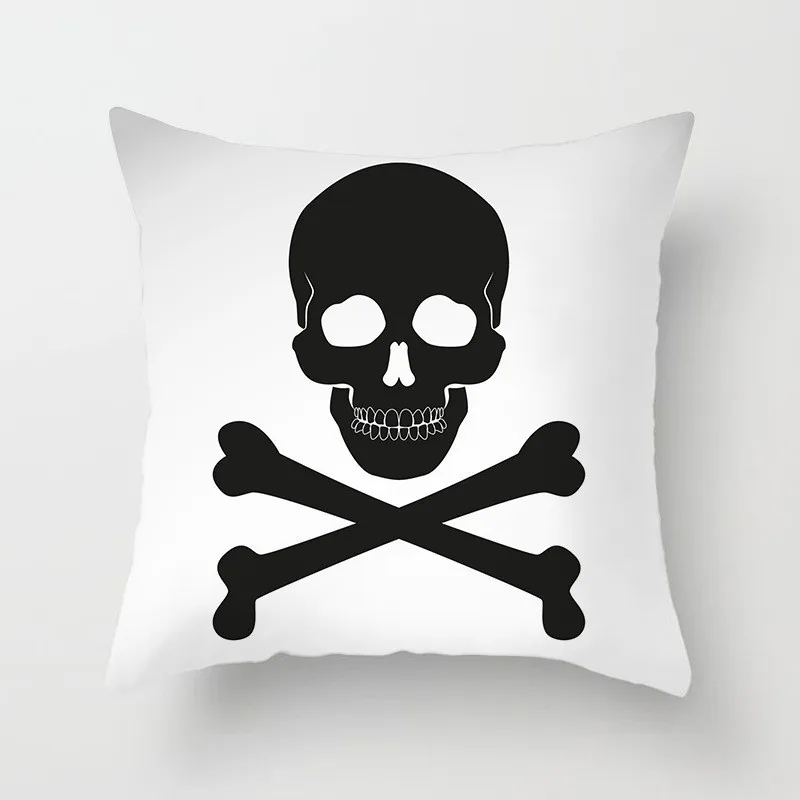 40605-001 Сахарный Череп напечатанный Чехол для подушки Кошмар перед Рождеством ужасная Подушка с изображением скелета чехол Cojines Decorativos Para диван 40605 - Цвет: 40605-001
