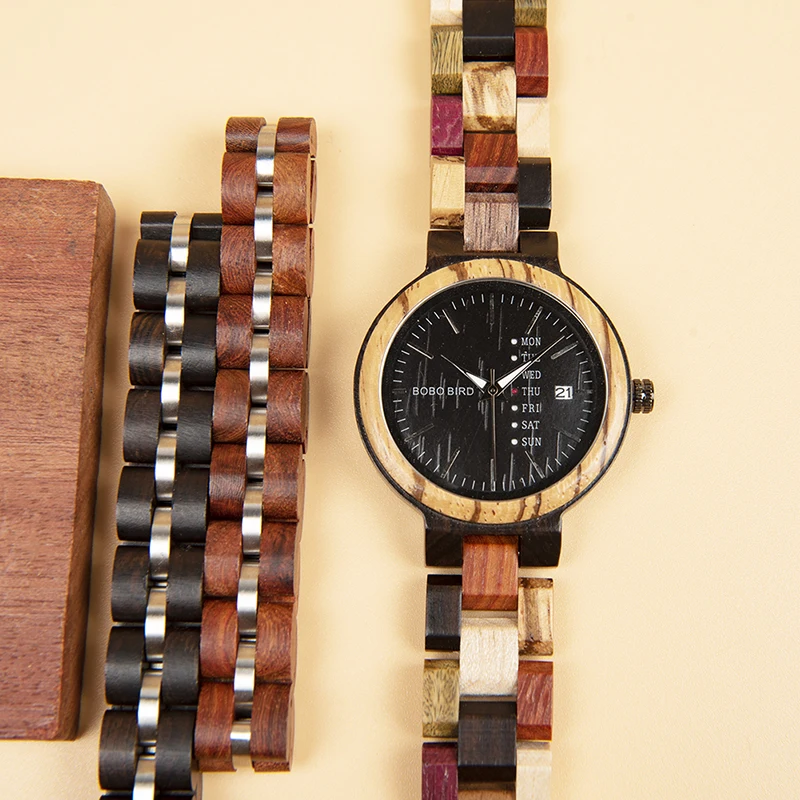 Montre femme BOBO BIRD деревянные женские часы браслет набор Высокое качество Япония движение кварцевые часы в деревянной коробке reloj mujer