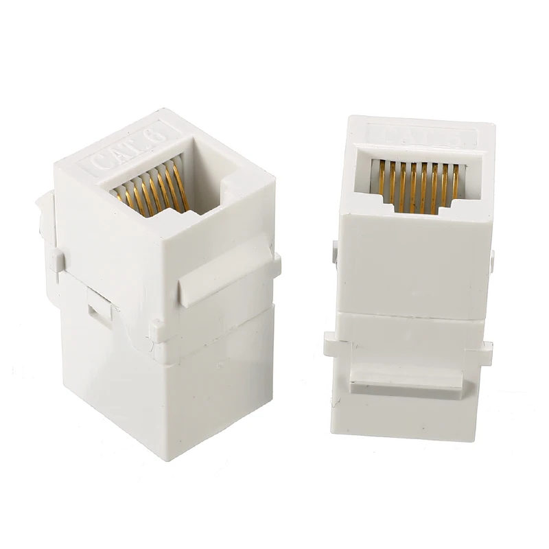 

New Sale for 10 Packs White Network Cable Connector CAT6 Inline Coupler Keystone RJ45 Female Snap-In Jack Insert