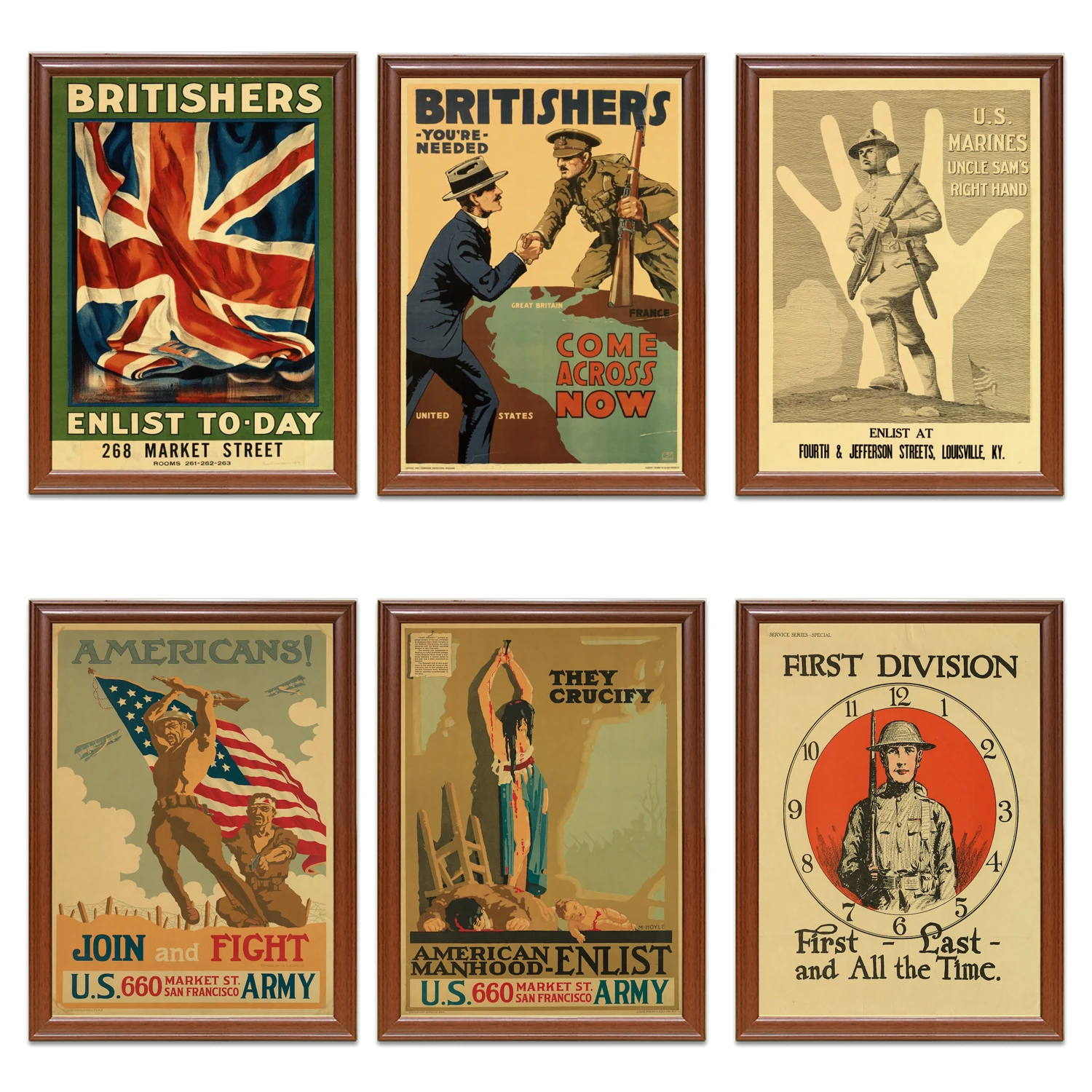 Винтаж 1910s США WW1 Радуга плакат британцы привлечь сегодня Классическая Тканевая