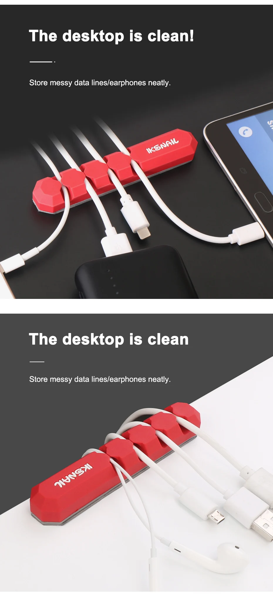 IKSNAIL Кабельный органайзер силиконовый USB устройство для сматывания кабеля гибкий кабель аккуратное управление зажимы держатель кабеля для мыши наушники
