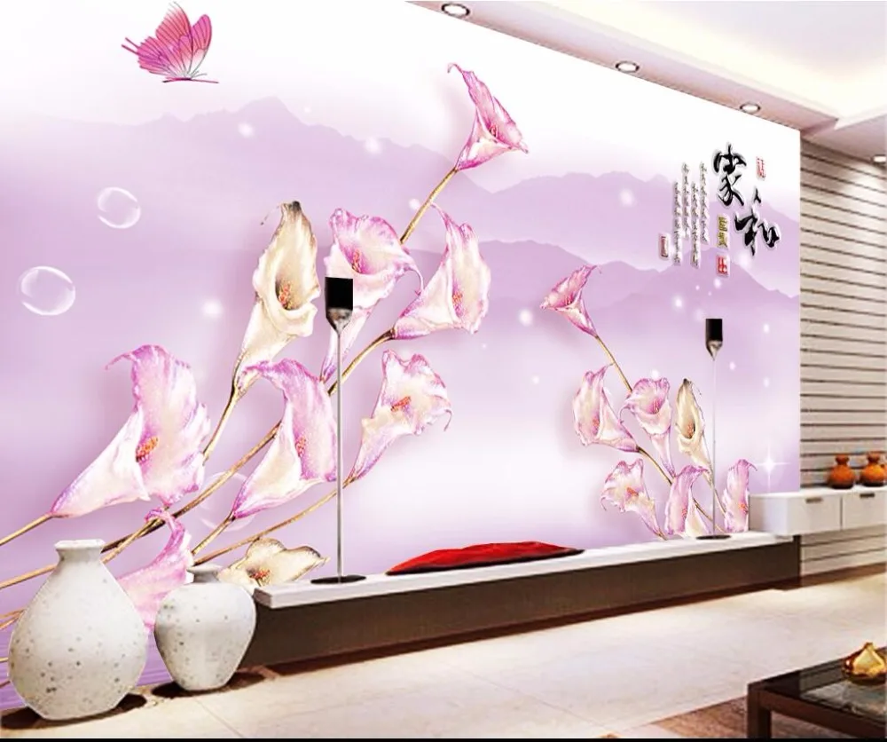 3d комната фото обои на заказ росписи Каллас бабочка декорация Живопись настенные
